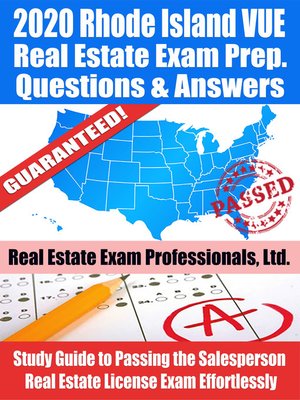 cover image of 2020 Rhode Island VUE Real Estate Exam Prep Questions & Answers
